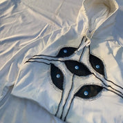 Harajuku Eye Patchwork Hoodie White Men's Hoodie