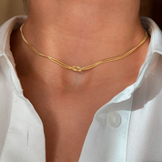 Twist Knot Snake Chain Choker Necklace