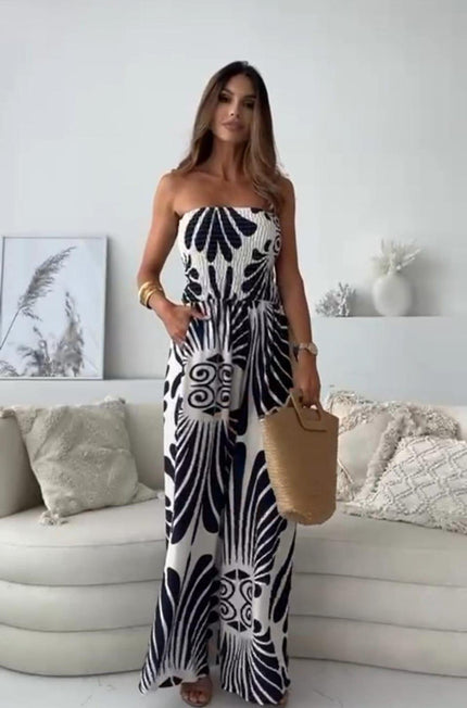 Denise | Women's Vintage Jumpsuit Deep Blue Jumpsuit