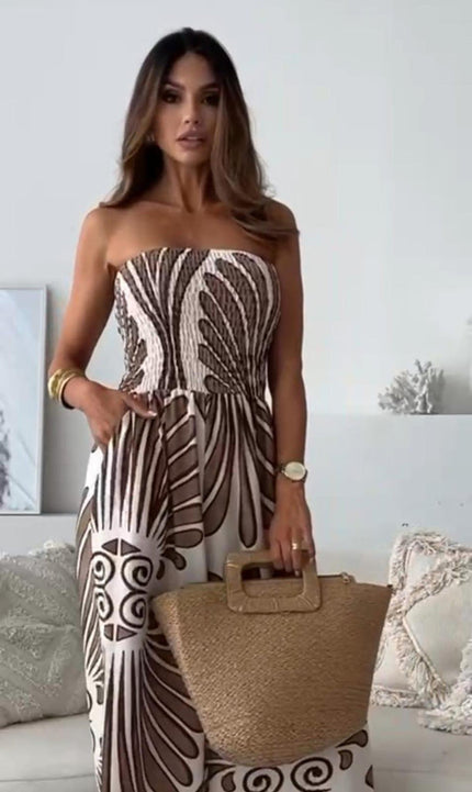 Denise | Women's Vintage Jumpsuit Khaki Jumpsuit