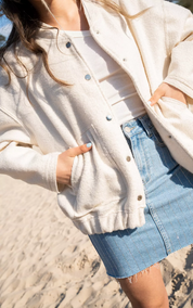 Women's Oversized Tweed Bomber Jacket Jacket
