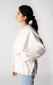 Women's Oversized Tweed Bomber Jacket Jacket