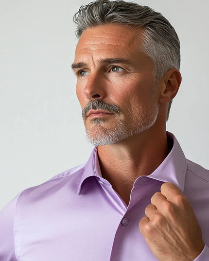 NoCrease | Wrinkle-Free Stretch Shirt Light Purple Men Shirts