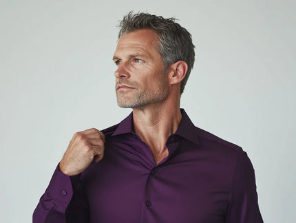NoCrease | Wrinkle-Free Stretch Shirt Purple Men Shirts