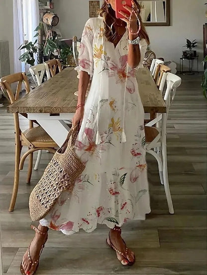 Lana | Boho Tummy Coverage Dress White 1