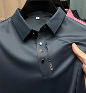 Men's Wrinkle-Free Polo Shirt Marine Blue Polo Shirts