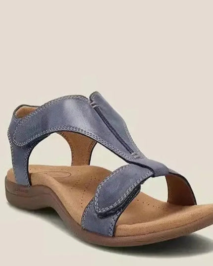 Adjustable Leather Orthopedic Sandals With Arch Support Blue Women Sandals