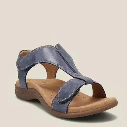 Adjustable Leather Orthopedic Sandals With Arch Support Blue Women Sandals
