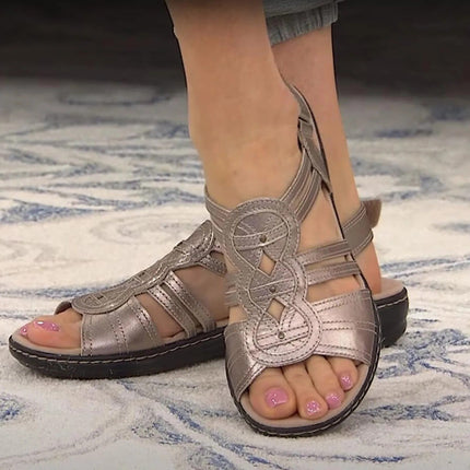 Stylish Orthopedic Flat Sandals With Arch Support Gold Sandals