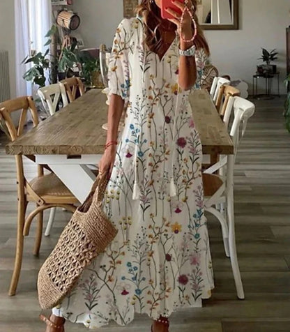 Lana | Boho Tummy Coverage Dress White 2