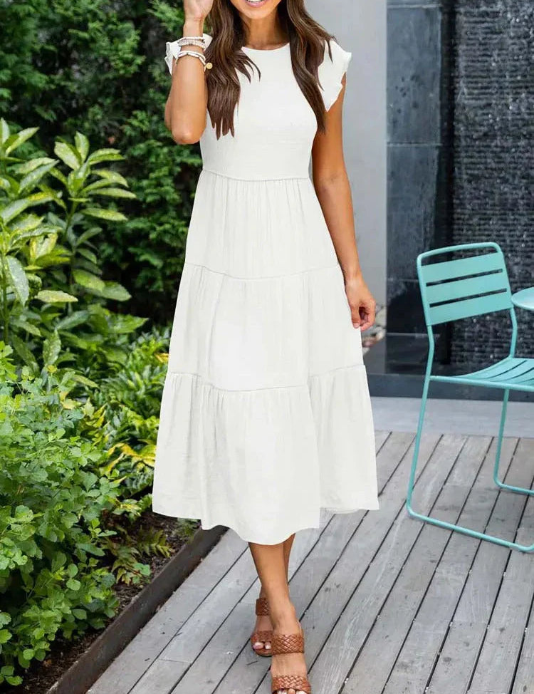 Ember | Sophisticated Belly-Covering Dress White Dress