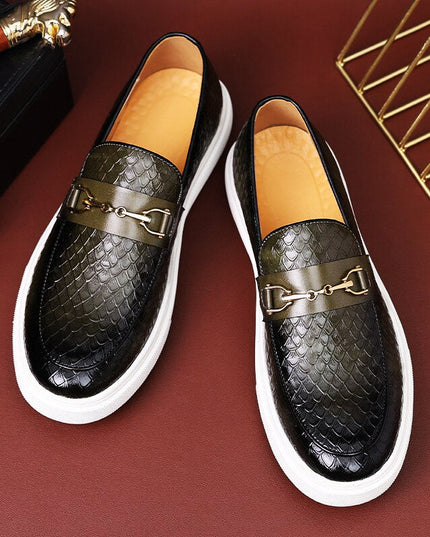 Men's Premium Leather Loafers Green Men's Loafers