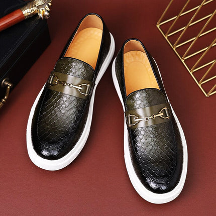 Men's Premium Leather Loafers Green Men's Loafers