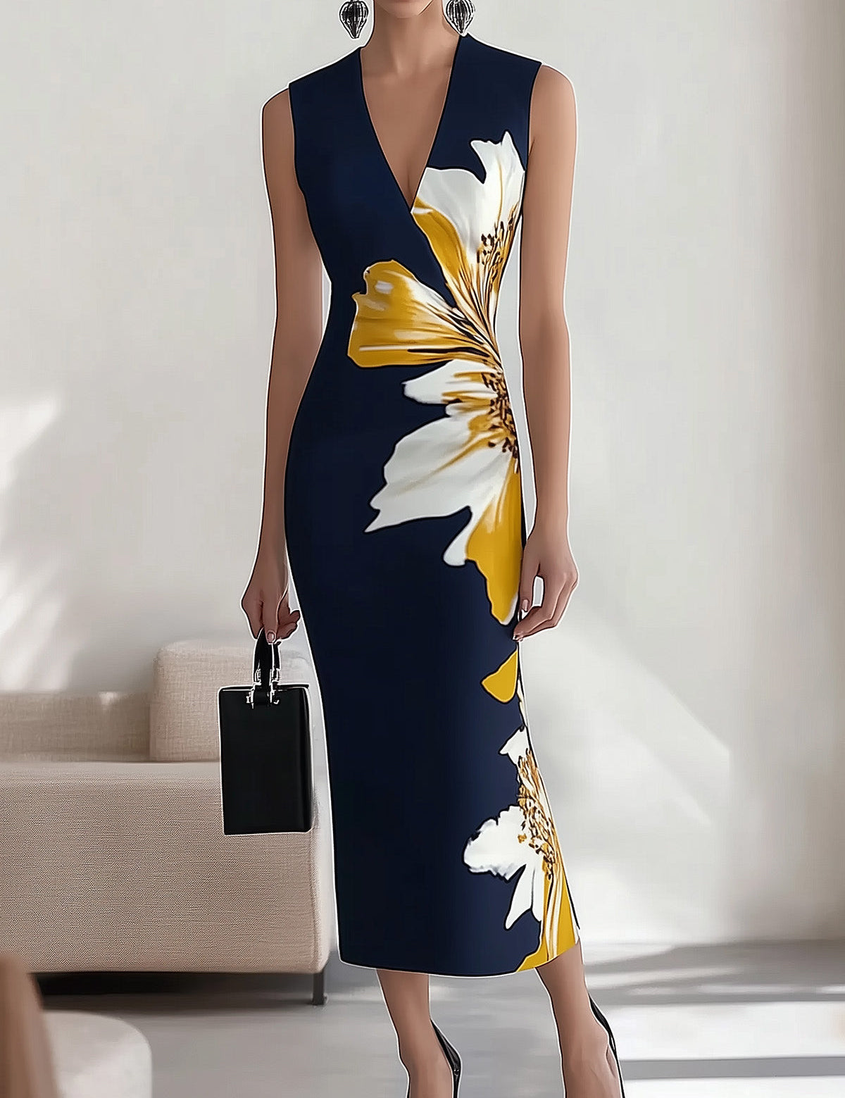 Jenny V-Neck Sleeveless Dress dress