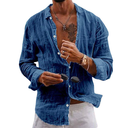 Anderson Classic Linen Shirt Navy Shirts