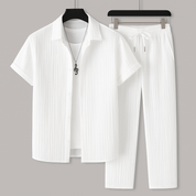 Cavari Relaxed Linen Set White Men Set