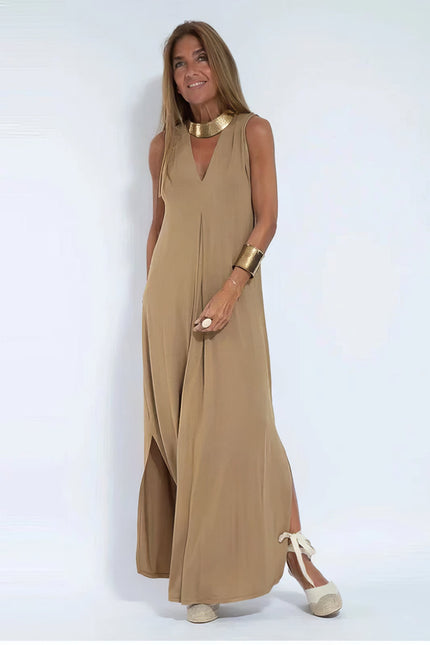 Ava | Elegant Long Dress Coffee Dresses