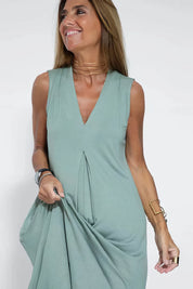 Ava | Elegant Long Dress Green Dresses