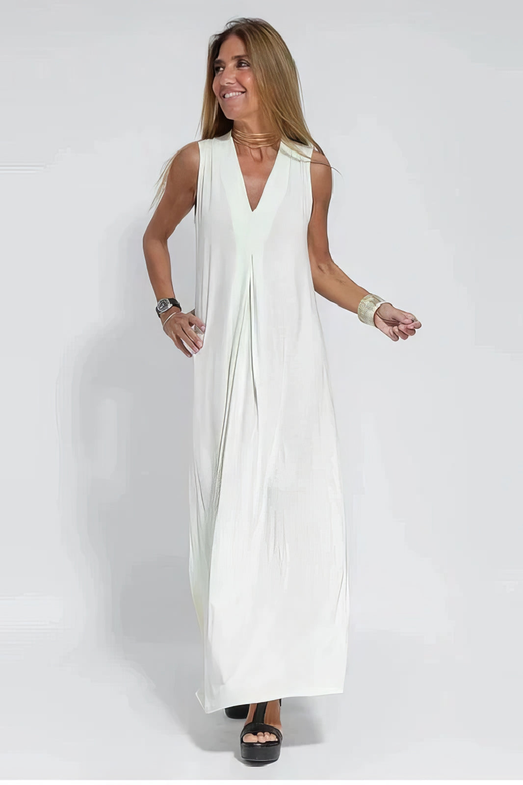Ava | Elegant Long Dress White Dresses