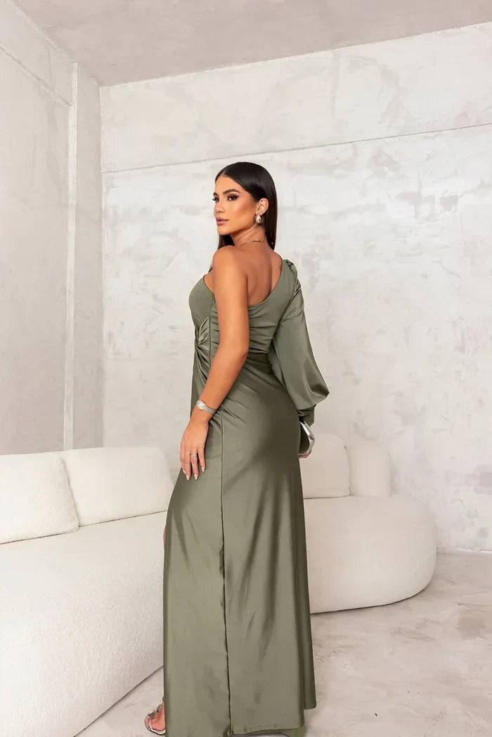 Elegant High‑Slit Satin Evening Dress Lenora Dresses