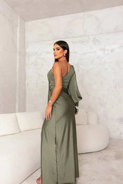 Elegant High‑Slit Satin Evening Dress Lenora Dresses