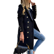 Women's Classic Long Trench Coat Black Long Trench Coat